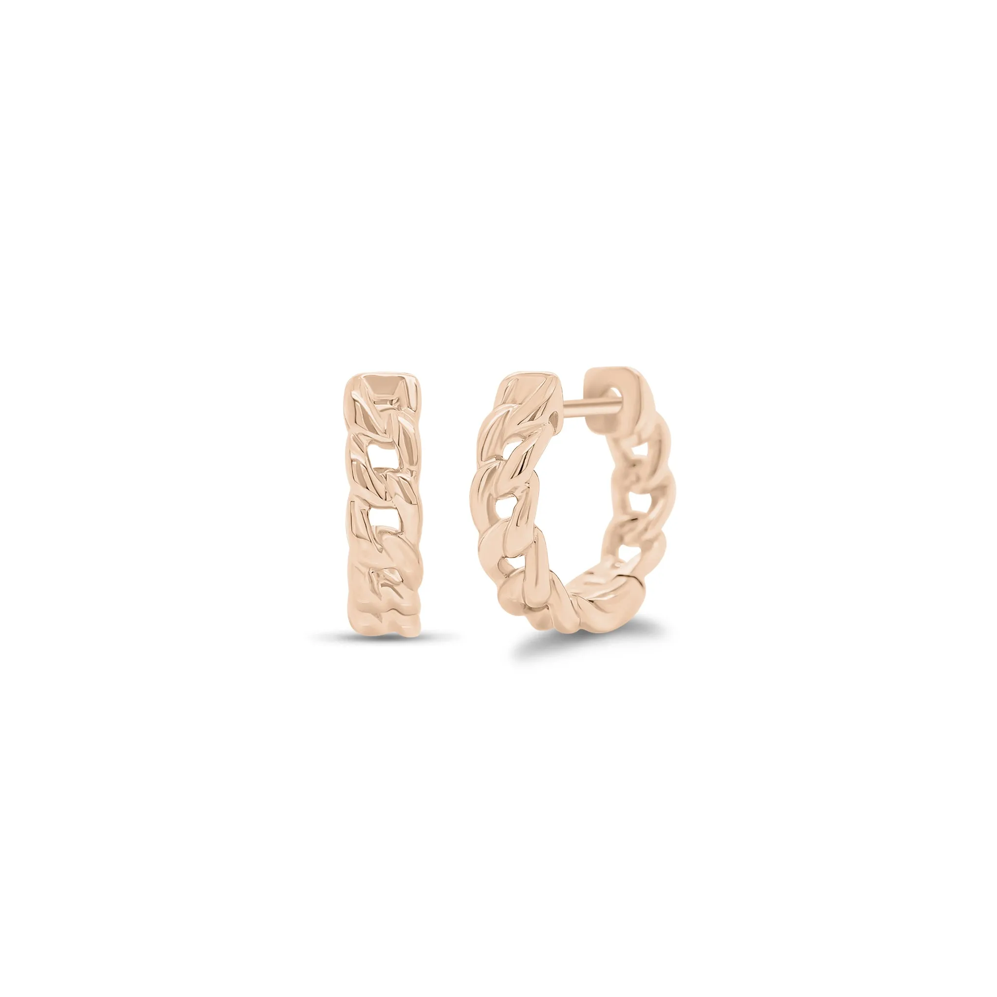 Gold Cuban Chain Huggie Earrings