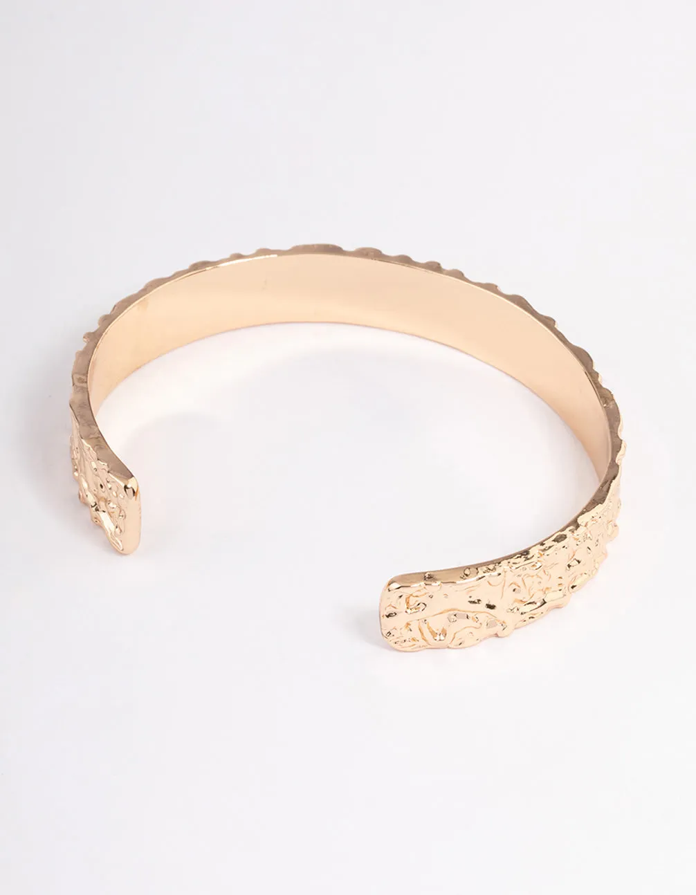 Gold Hammered Cuff Bangle