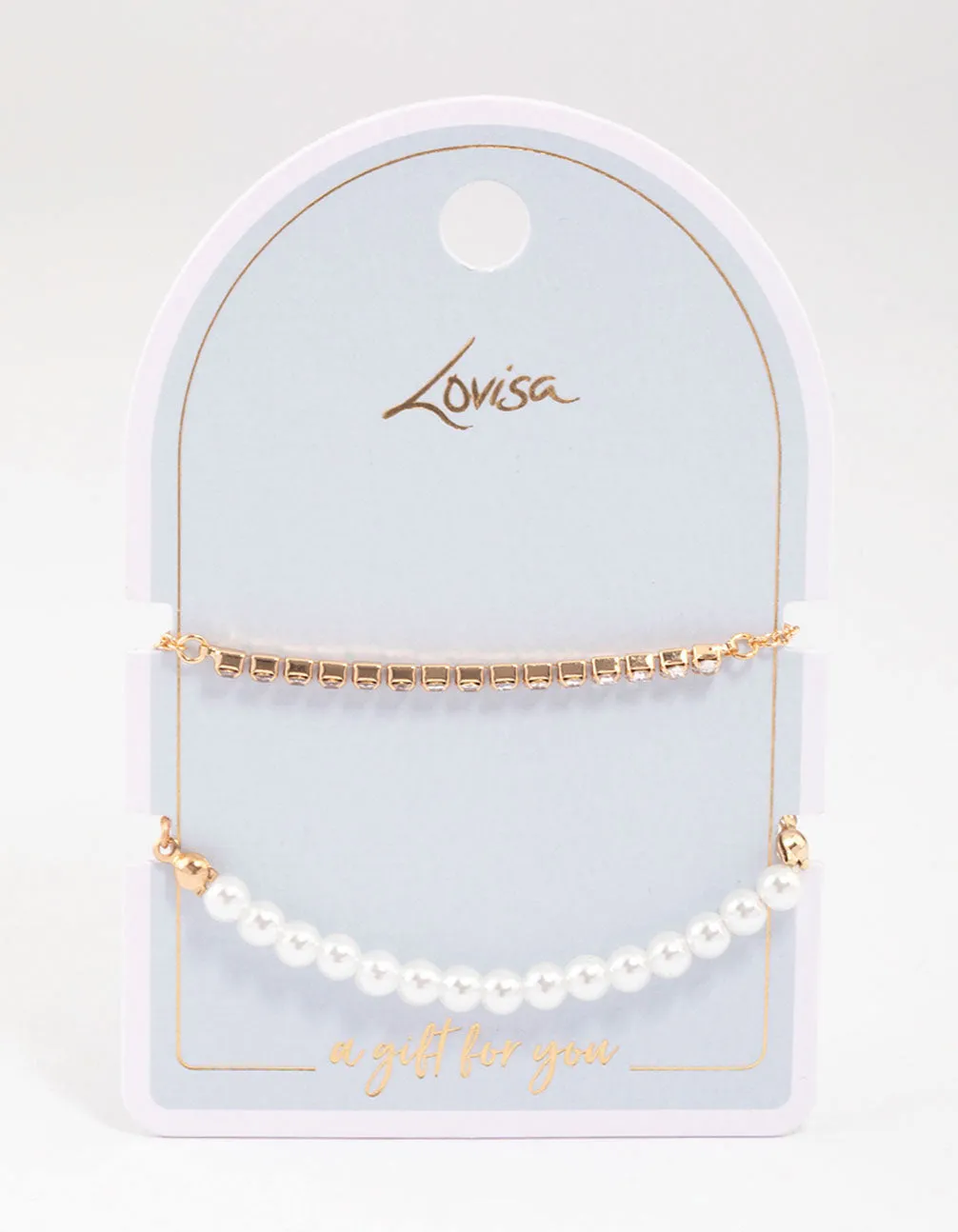 Gold Pearl & Cupchain Chain Bracelet Pack