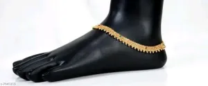 Gold Trendy Traditional Indian Style Chain Anklet for Women & Girls