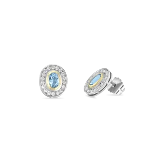 Hold on Tight Diamond and Aquamarine Earrings