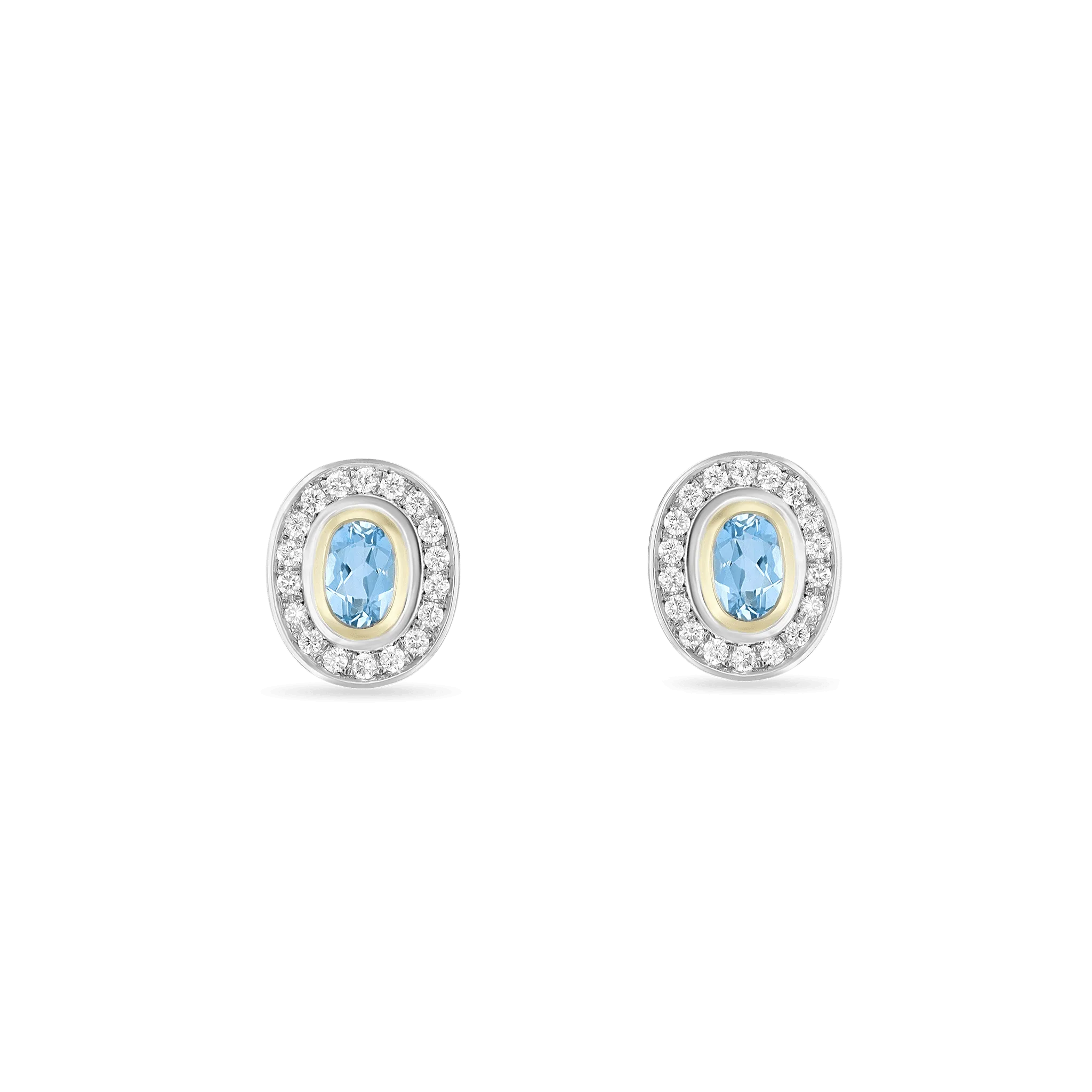 Hold on Tight Diamond and Aquamarine Earrings