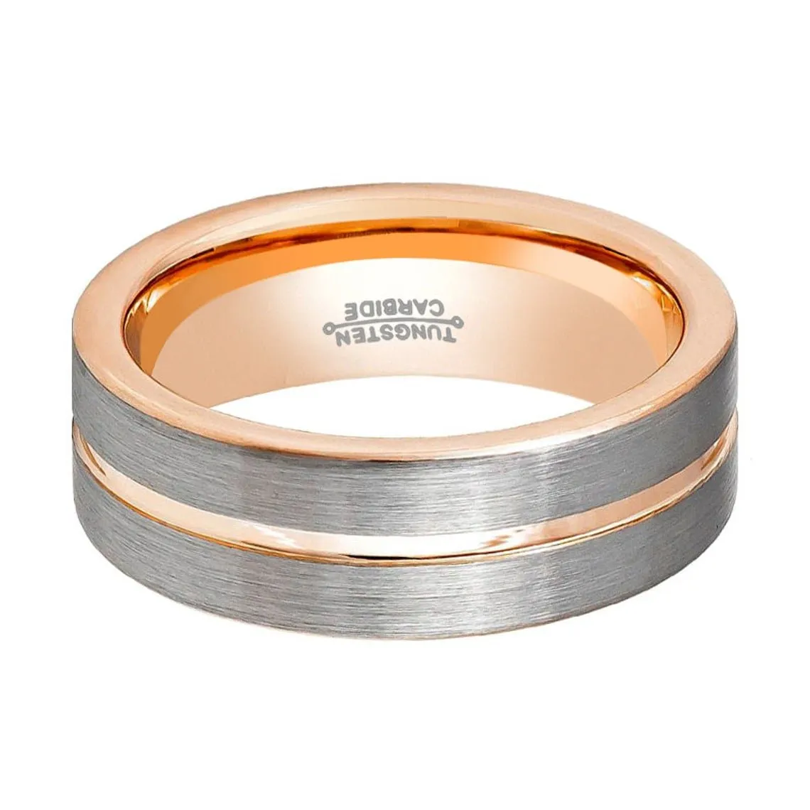 KASE | Tungsten Ring Rose Gold Groove