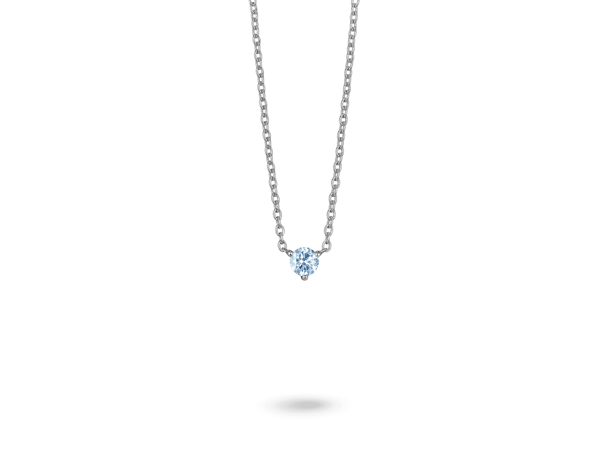 Lab-Grown Diamond ¼ct. Mini Round Brilliant Solitaire 10k Gold Pendant | Blue