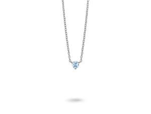 Lab-Grown Diamond ¼ct. Mini Round Brilliant Solitaire 10k Gold Pendant | Blue