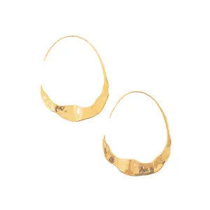 Large Gold Plated Crescent Moon Hoops