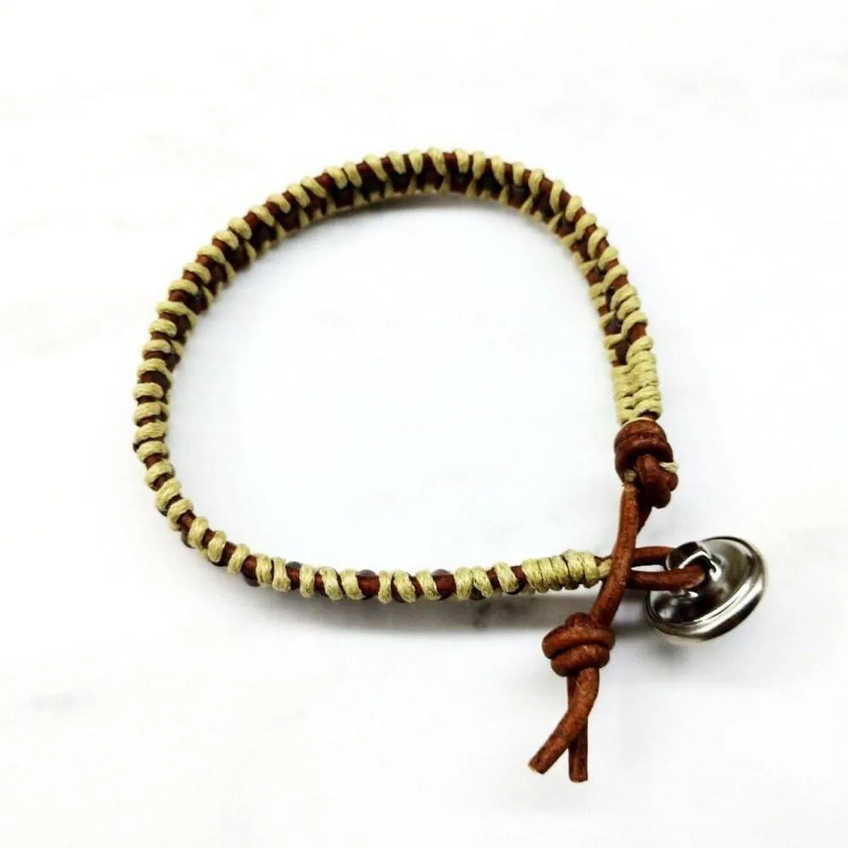 Leather Seed Bead Rattlesnake Tail Weave Bracelet