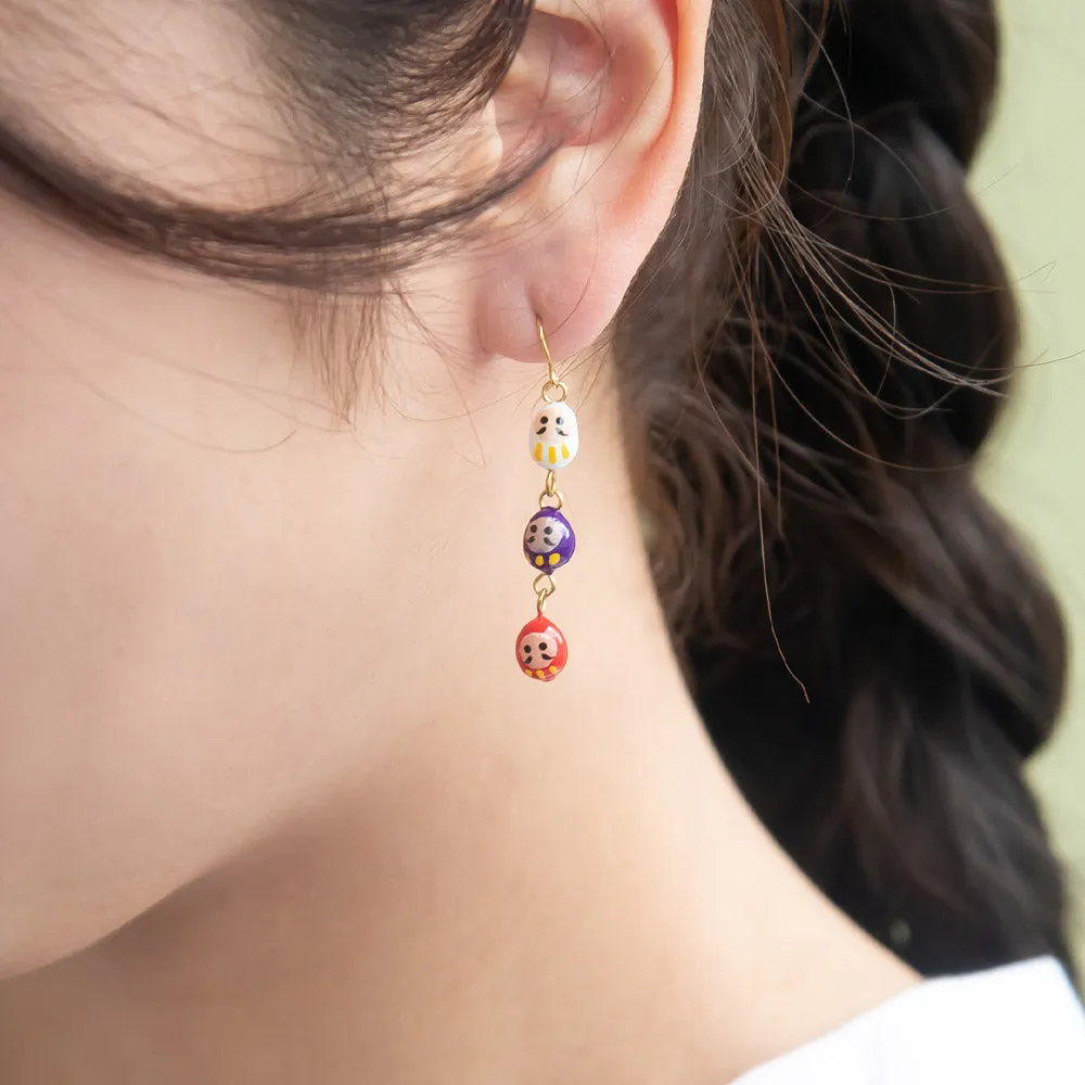 Linked Daruma Doll Earrings