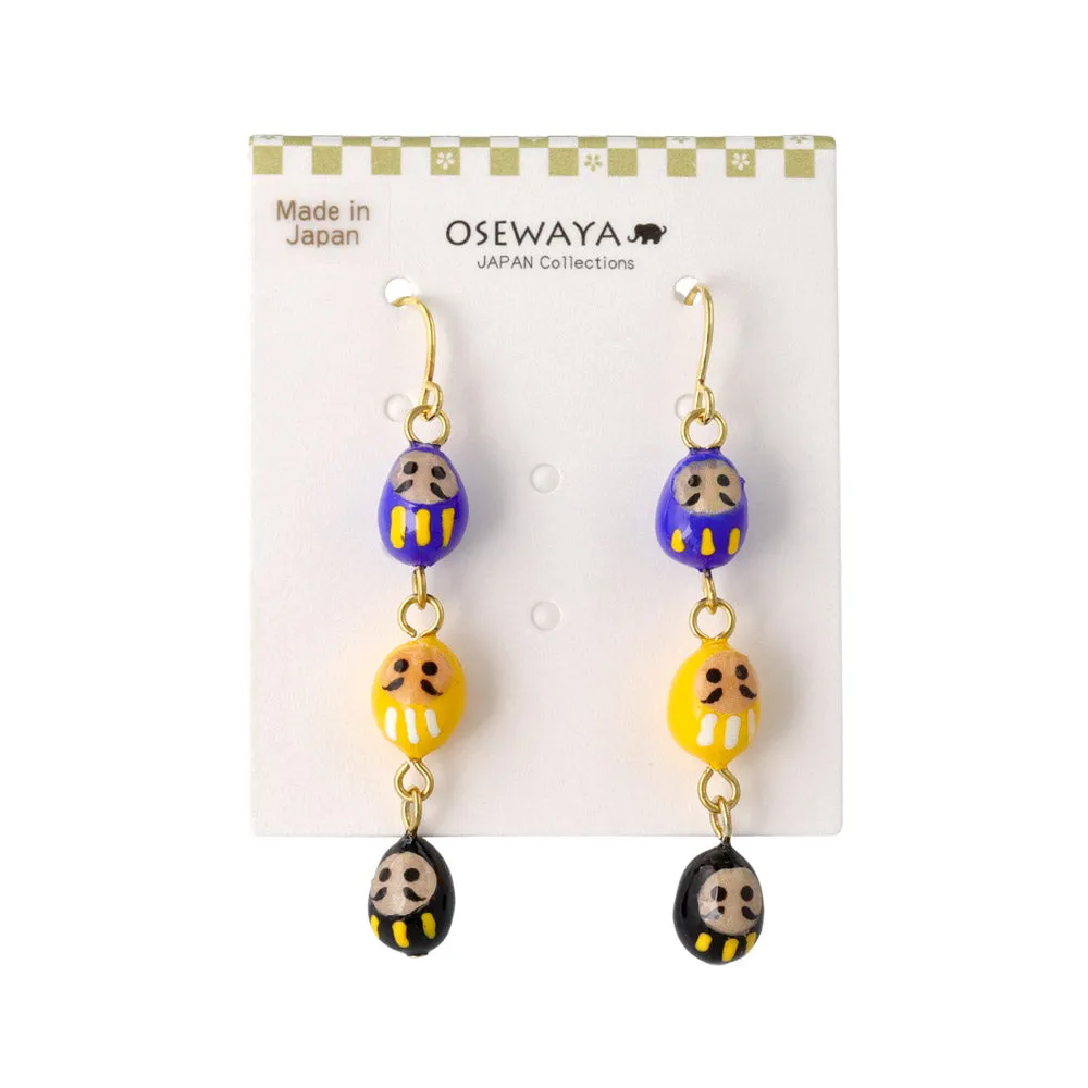 Linked Daruma Doll Earrings