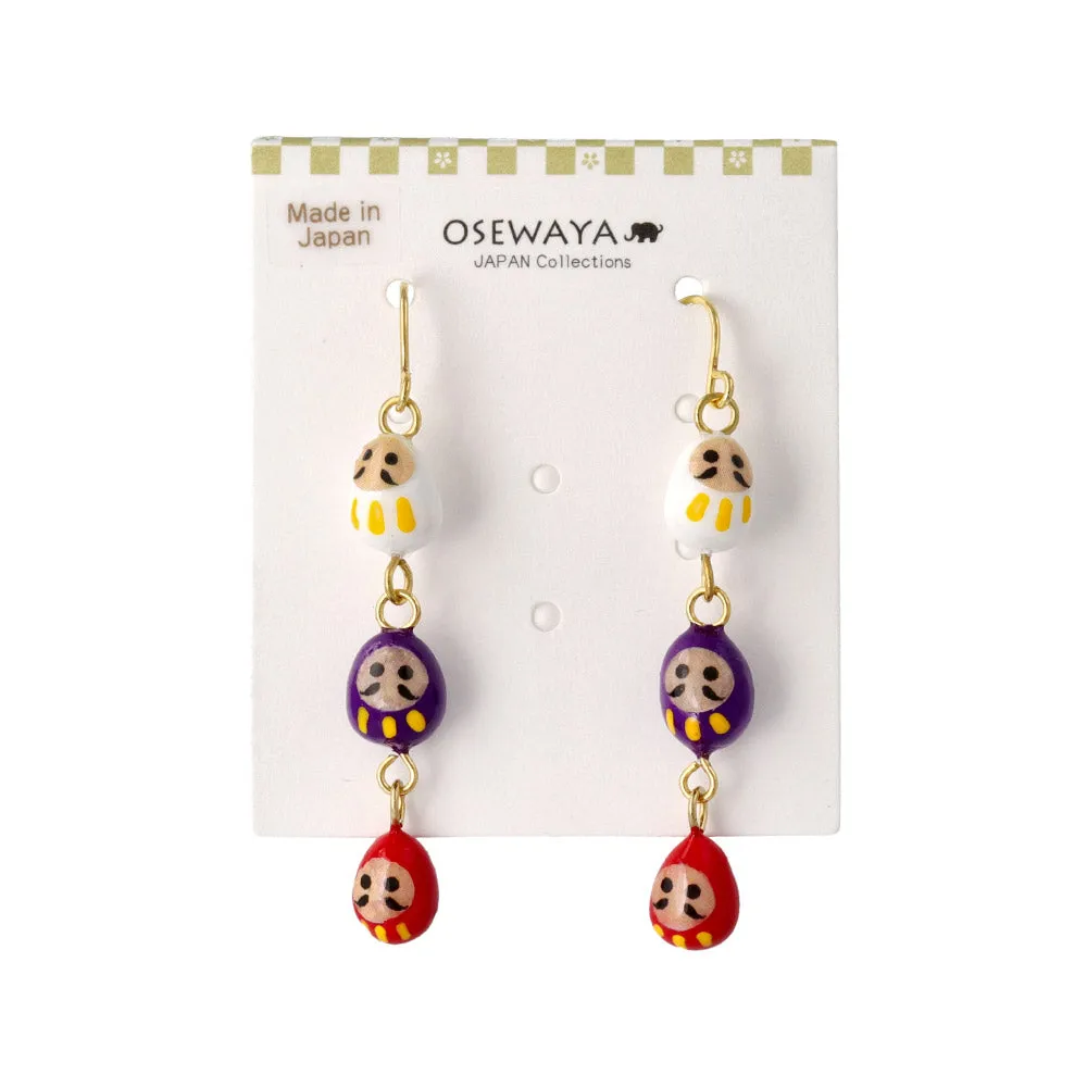 Linked Daruma Doll Earrings