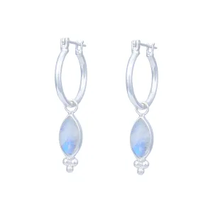 Lover Sterling Silver Rainbow Moonstone Earrings