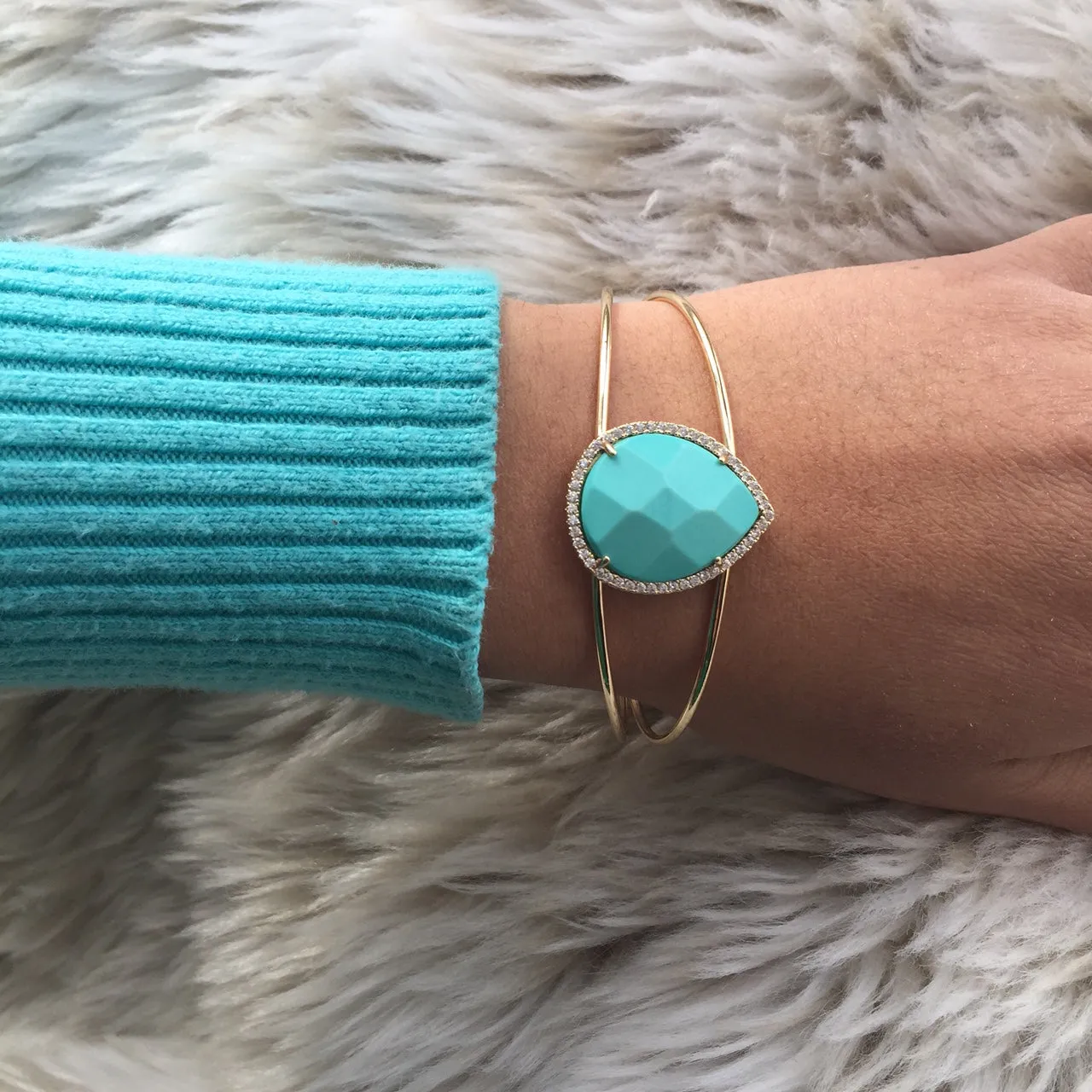 Makenna Turquoise Stone Cuff Bracelet