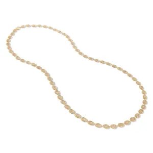 Marco Bicego Lunaria Collection 18K Yellow Gold and Diamond pave Link Long Necklace