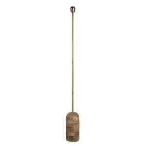 Maribo Wooden Cone Floor Lamp - Natural & Brass - Base Only