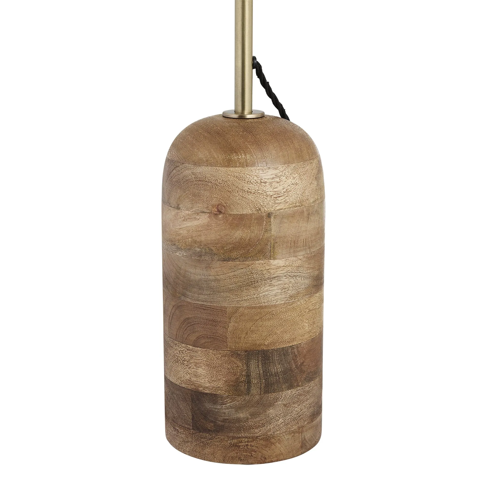 Maribo Wooden Cone Floor Lamp - Natural & Brass - Base Only