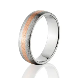 Men's Titanium Wedding Band with Copper - Men's Rings