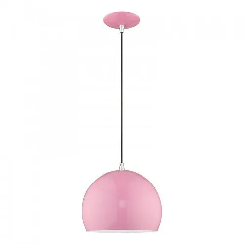 METAL 1 LIGHT MINI PENDANT, SHINY PINK