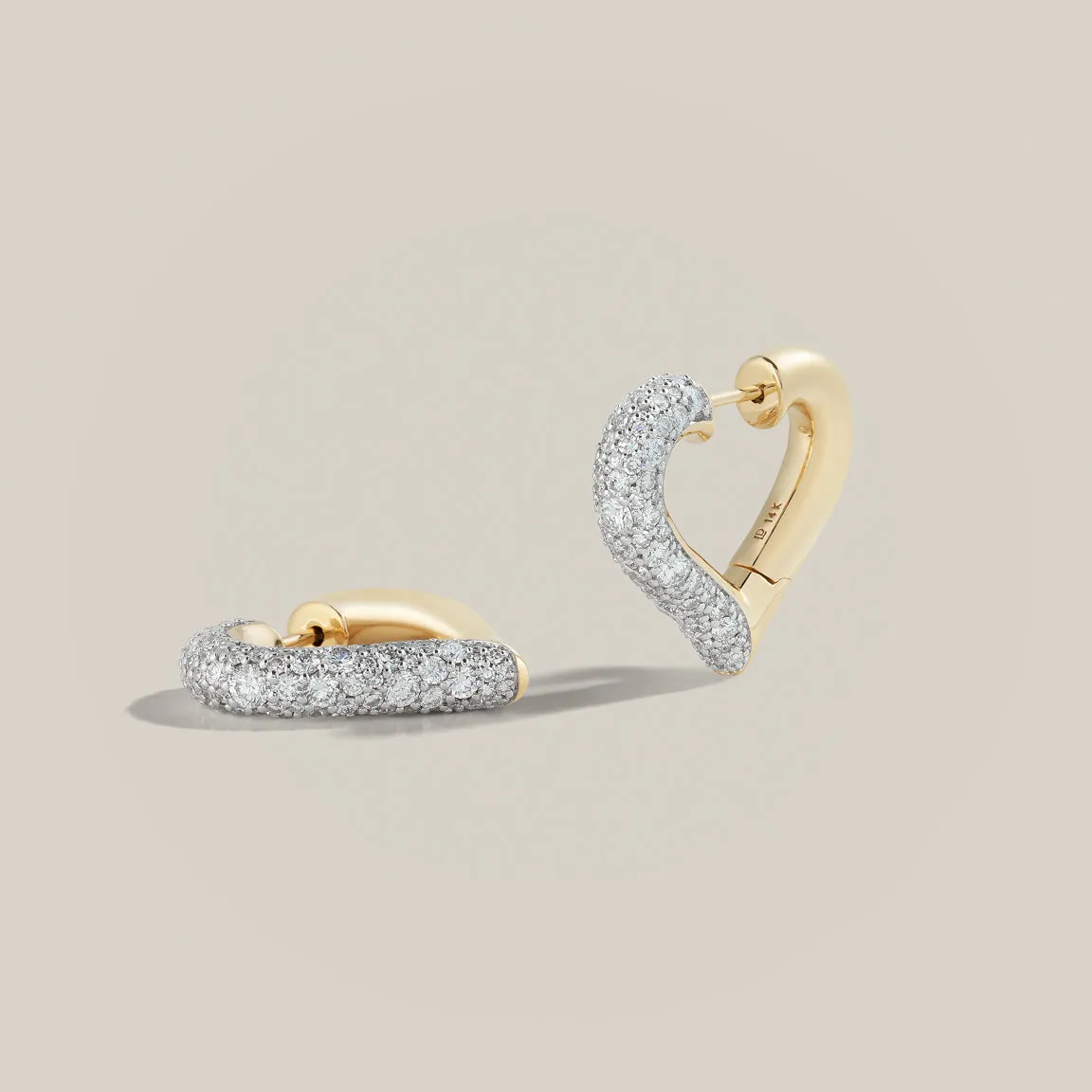 Modern Finish Chubby Love Diamond Earring