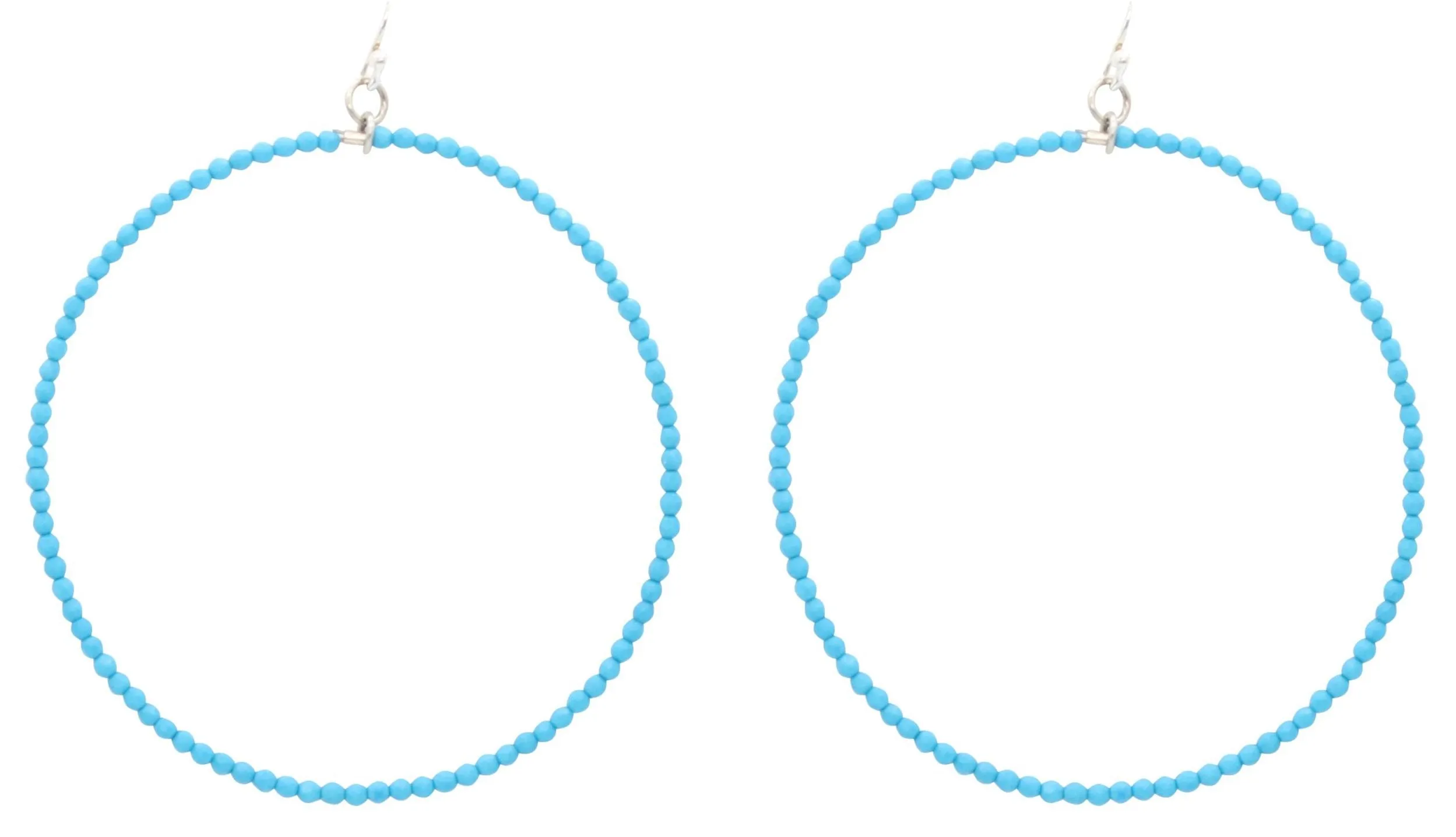 Modern Hoop LG Hand Beaded Earrings