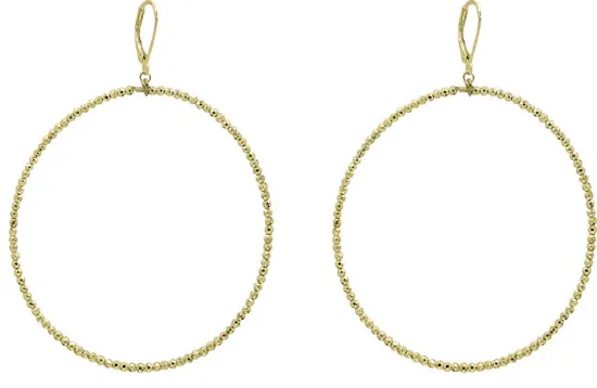 Modern Hoop LG Hand Beaded Earrings