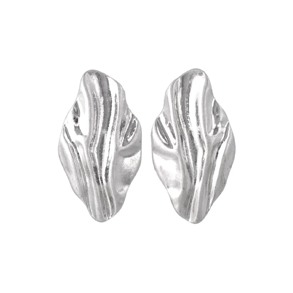 Oval Ripple Stud Earrings