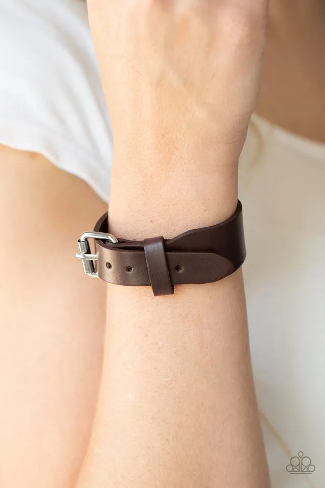 Paparazzi Bracelet ~ Tougher Than Leather - Brown