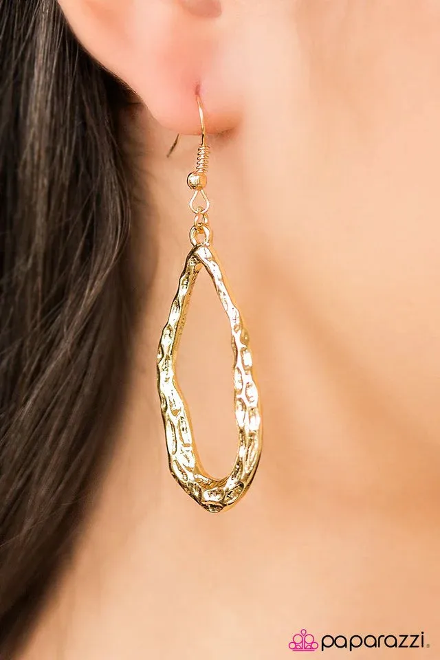 Paparazzi Earring ~ Call Me Asymmetrical - Gold