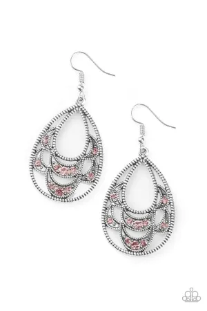 Paparazzi Earring ~ Malibu Macrame - Pink