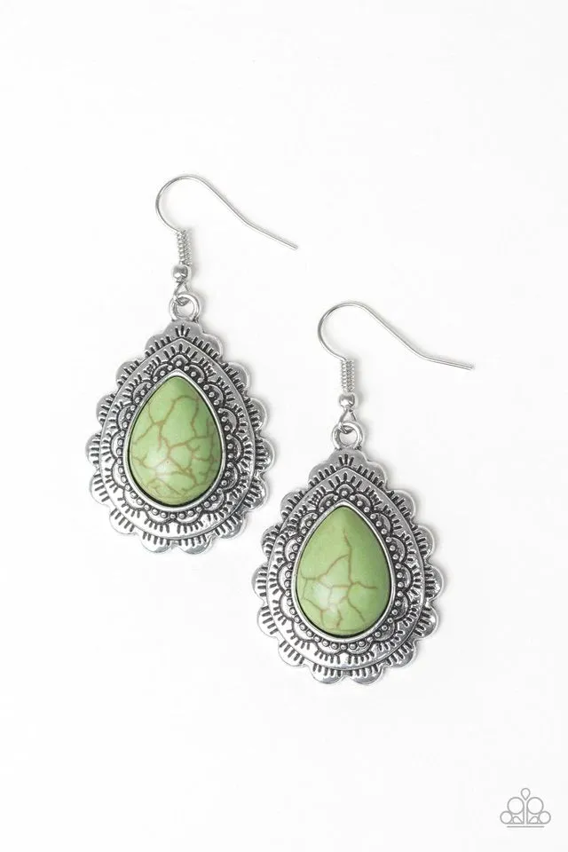 Paparazzi Earring ~ Mesa Mustang - Green