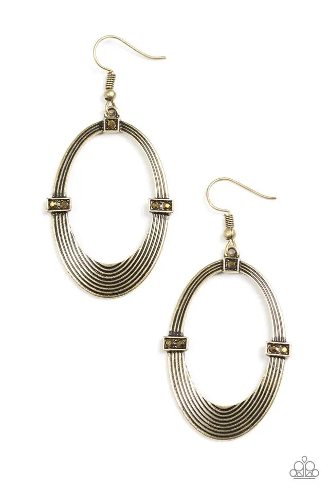 Paparazzi Earring ~ Radiantly Rural - Brass