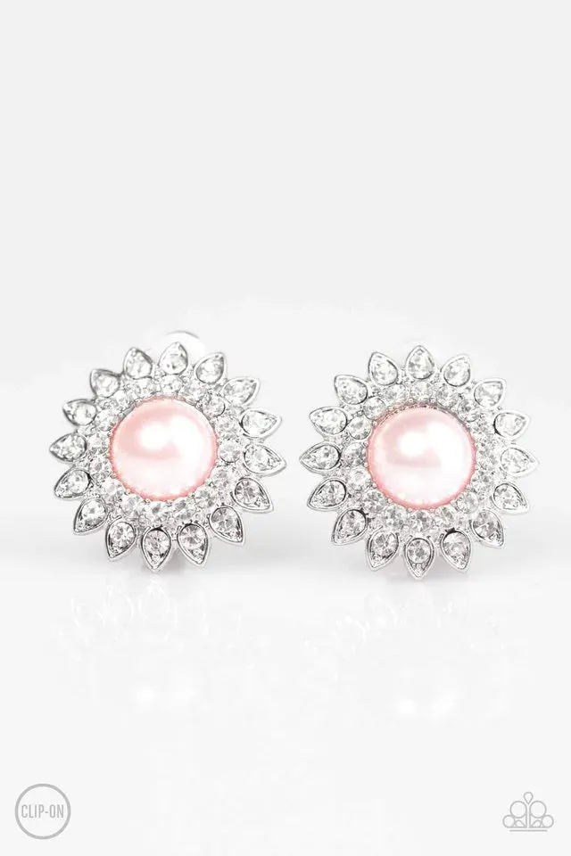 Paparazzi Earring ~ Traditional Sparkle - Pink