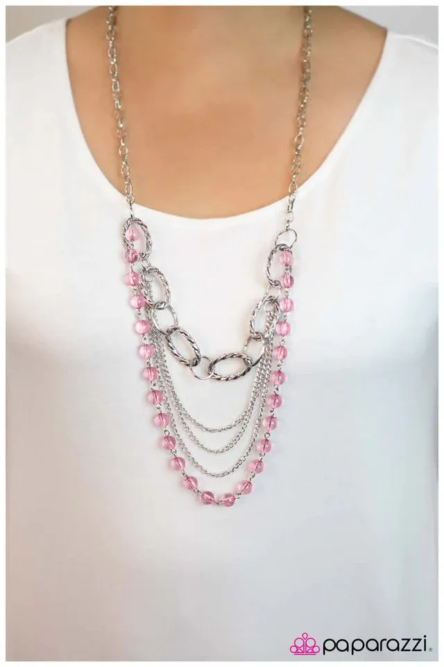 Paparazzi Necklace ~ A Subtle Reminder - Pink