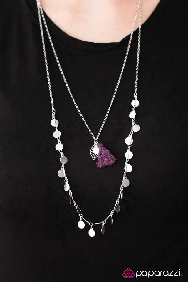 Paparazzi Necklace ~ Born To Wander - Purple