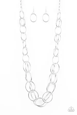 Paparazzi Necklace ~ Elegantly Ensnared - Silver