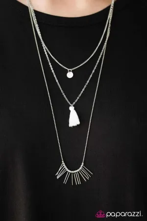 Paparazzi Necklace ~ Foxy Foxtrot - White