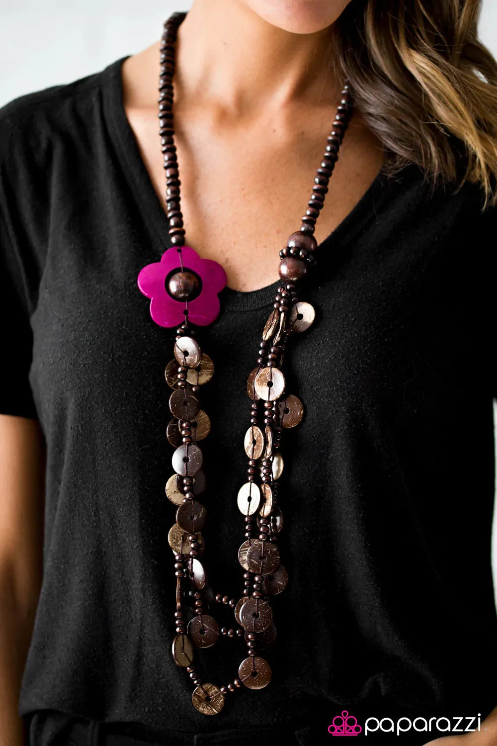 Paparazzi Necklace ~ Honolulu Hula - Pink