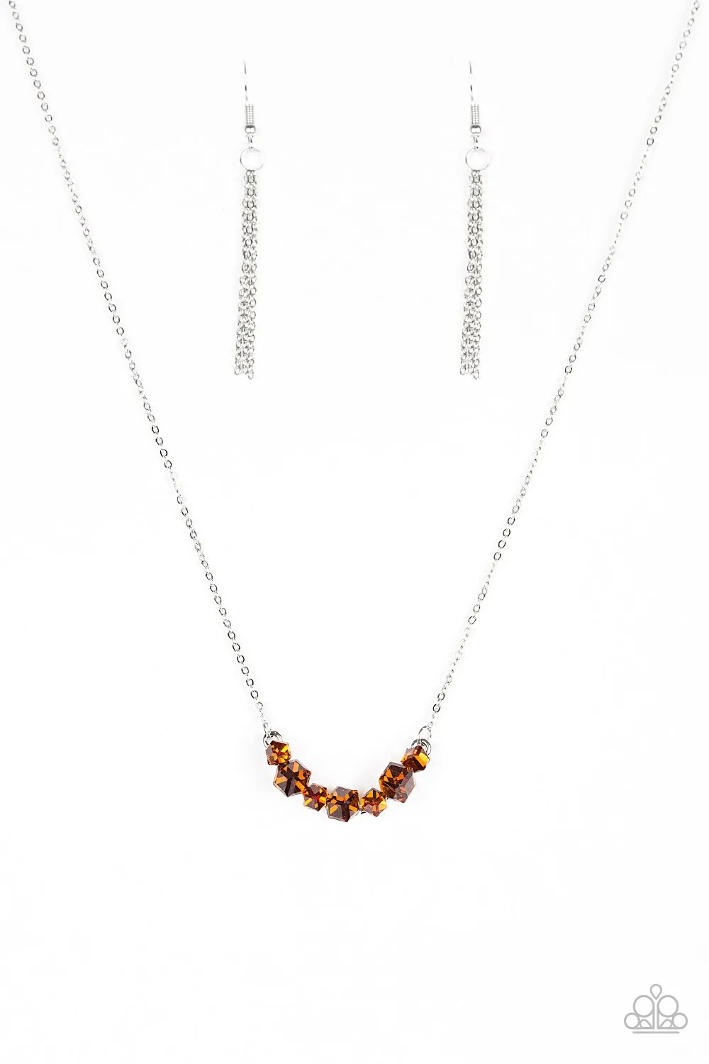 Paparazzi Necklace ~ Loaded Dice - Brown