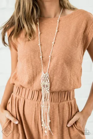 Paparazzi Necklace ~ Macrame Majesty - Fashion Fix Nov 2020 - White