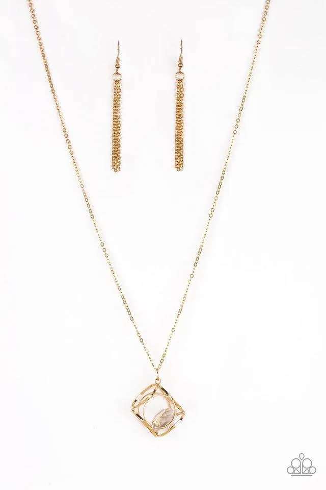 Paparazzi Necklace ~ Pandoras Box - Gold