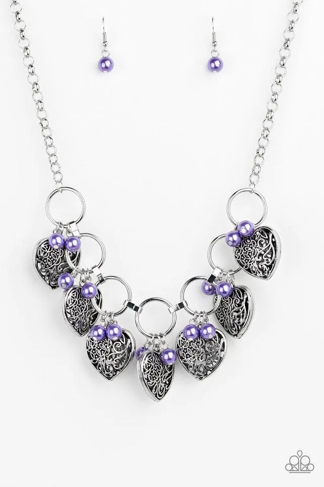 Paparazzi Necklace ~ Very Valentine - Purple