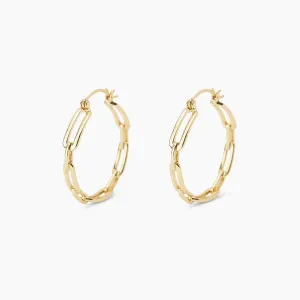 Parker Link Hoops in Gold