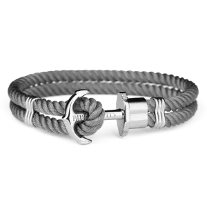 Paul Hewitt Phrep Nylon Silver / Grey Bracelet - XXL