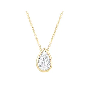 Pear Cut Solitaire Necklace with 1/2ct of Laboratory Grown Diamonds in 9ct Yellow Gold