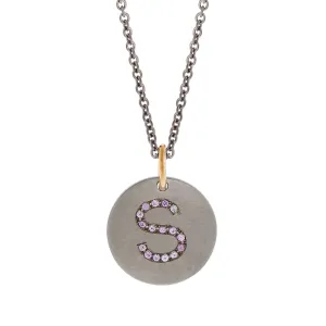 Pink Sapphire Letter Pendant T-PS