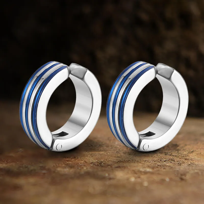 Polished Two-tone Stainless Steel Ear Cuffs