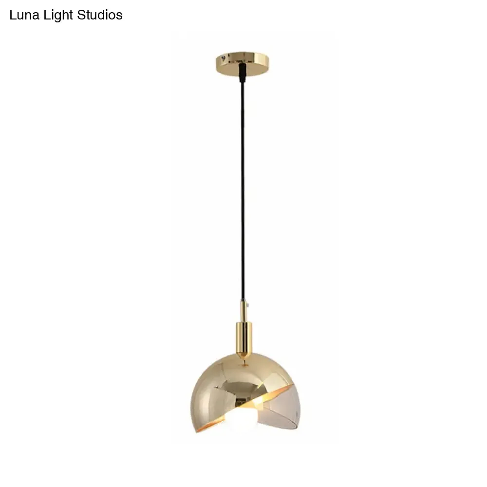 Post-Modern Gold/Rose Gold Swivel Dome Shade Pendant Light for Dining Room