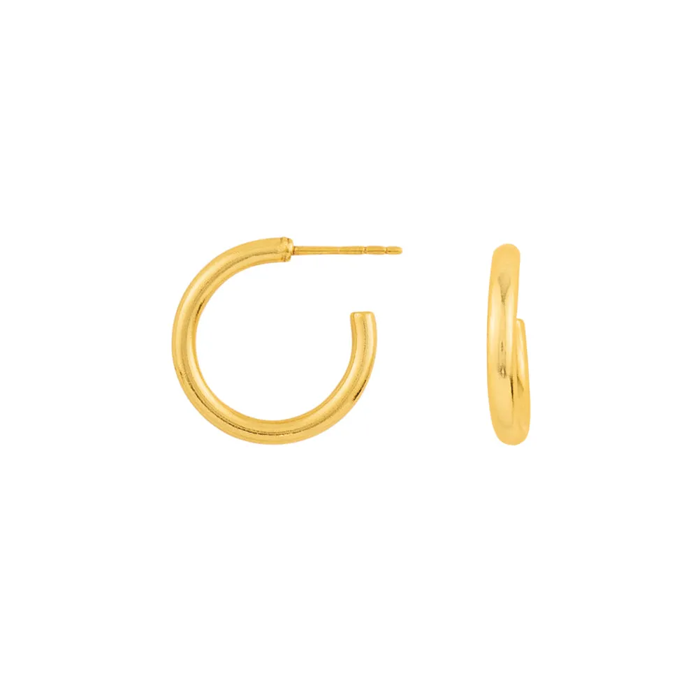 Post Modern Hoops in Gold - 3/4"