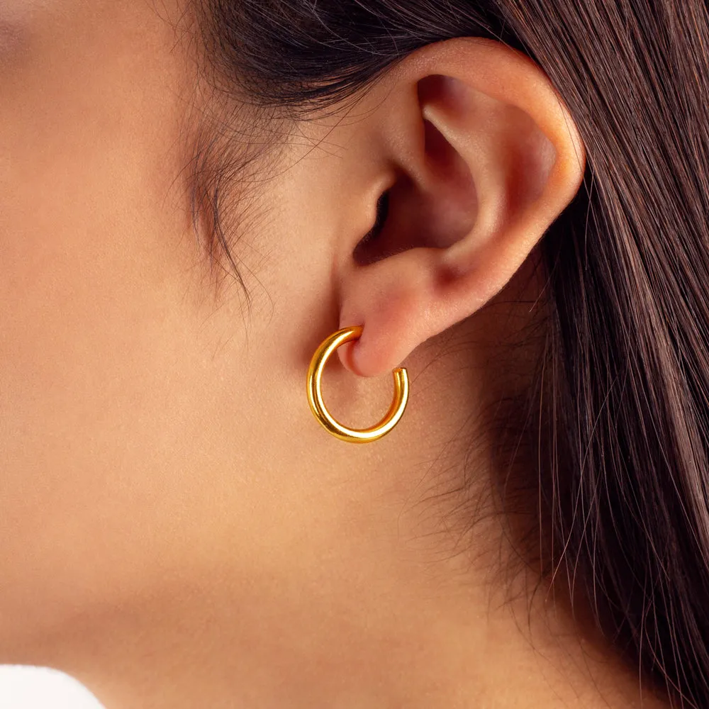 Post Modern Hoops in Gold - 3/4"