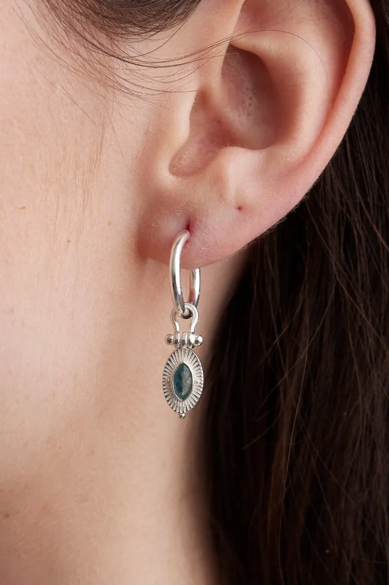 Radiance Apatite Silver Hoops