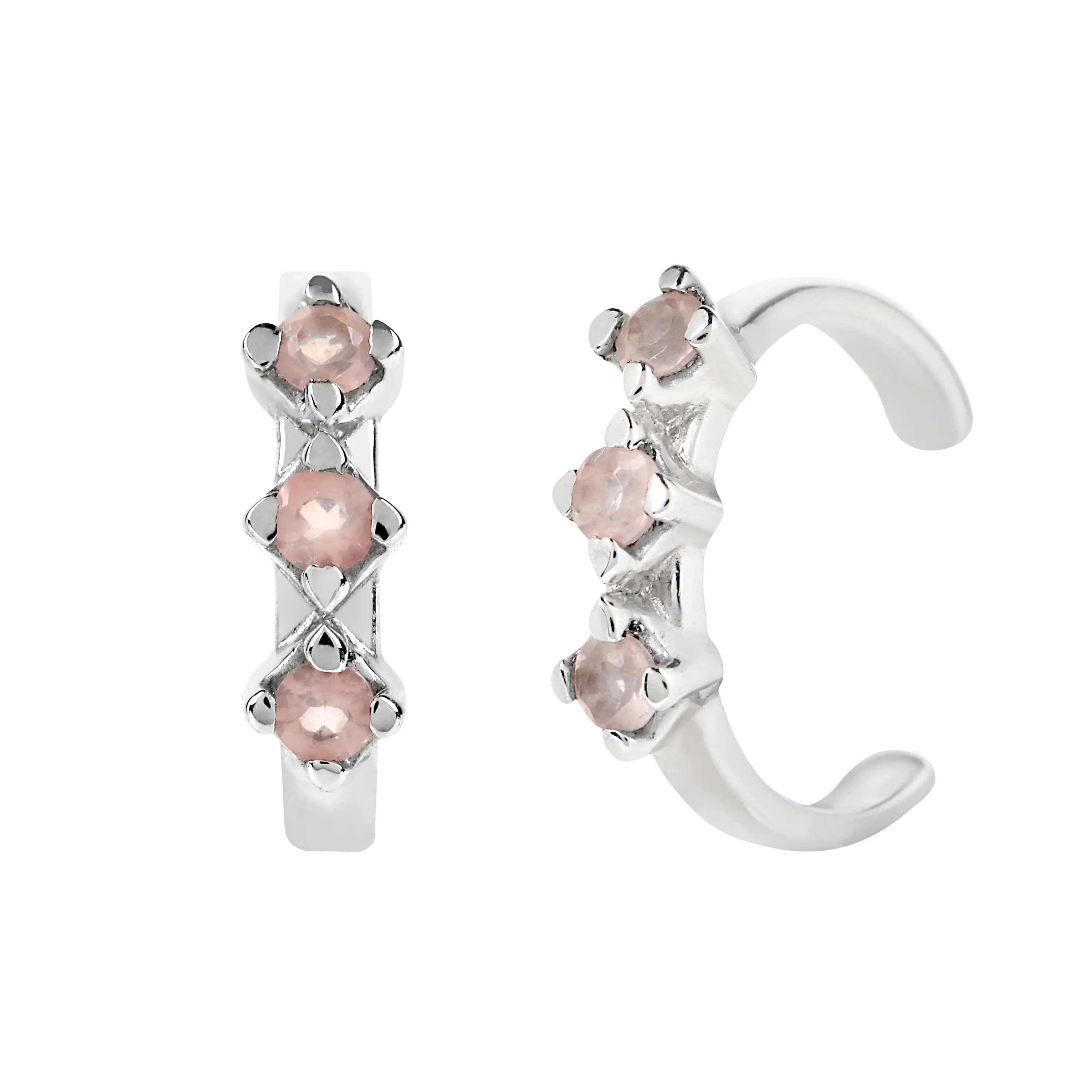 Reconceptions Ear Cuffs - Rhodium - Pink